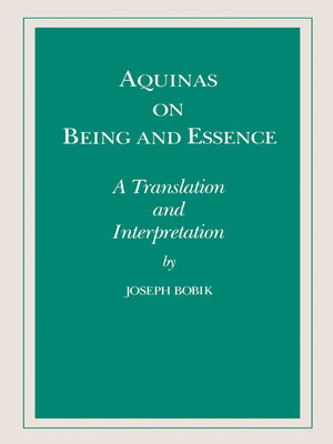 cover image of Aquinas on Being and Essence